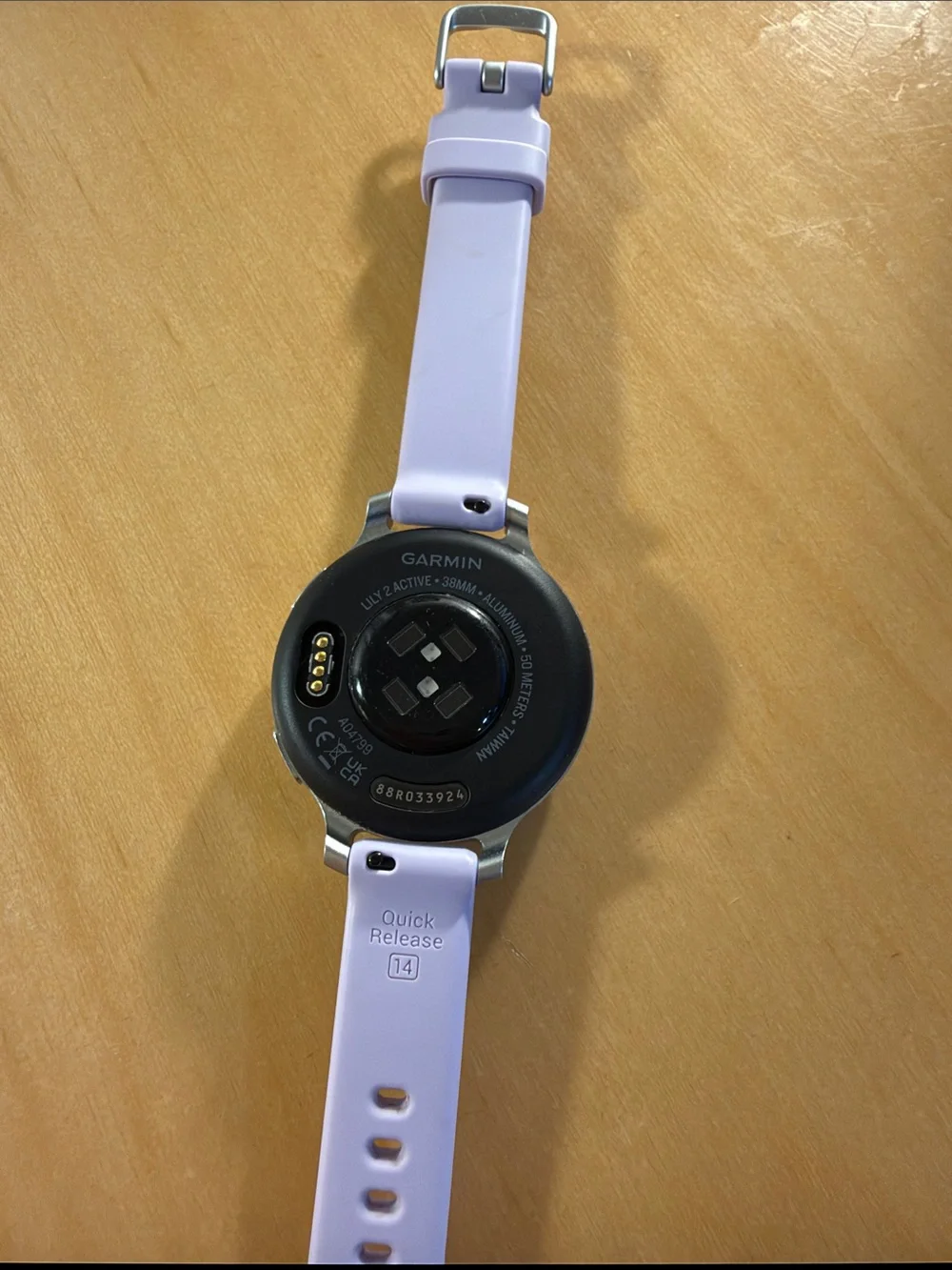 garmin lily 2 active Lavender Silicone-Band Smartwatch with Silver Bezel